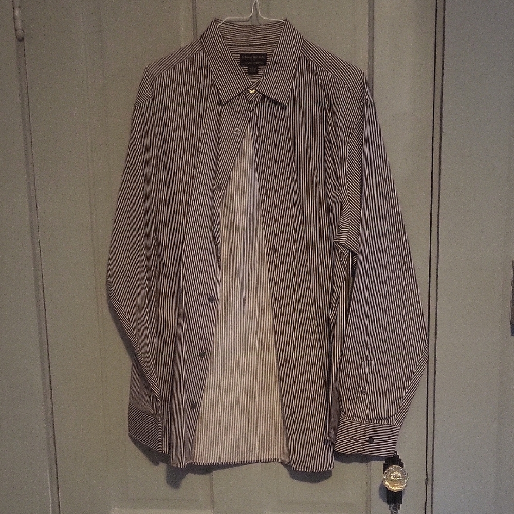 Banana Republic Gray Striped Shirt